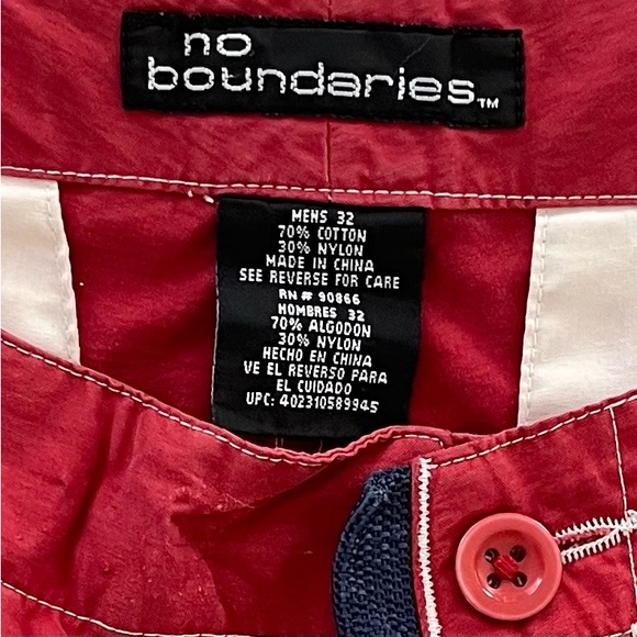 VINTAGE No Boundaries Men's Red Cargo Shorts 32 Y2K Skater Baggy Techwear - Picture 4 of 12